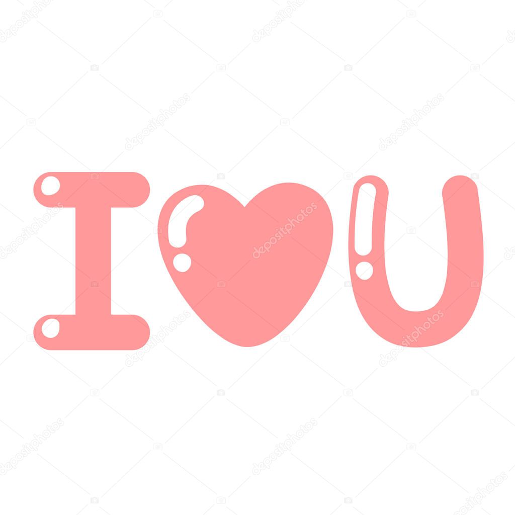I love you. Cute vector illustration isolated on white background