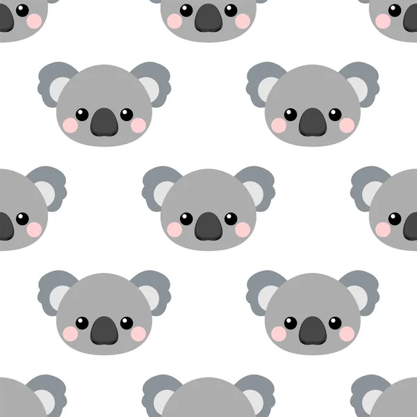 Şirin koala yüzü deseni — Stok Vektör