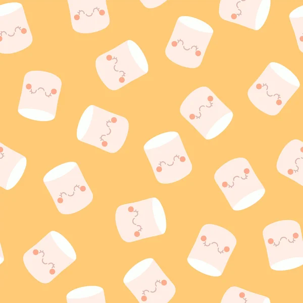 Schattig marshmallow willekeurig patroon — Stockvector