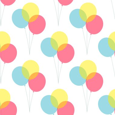 Parti balonları beyaz arkaplanda izole edilmiş basit vektör deseni
