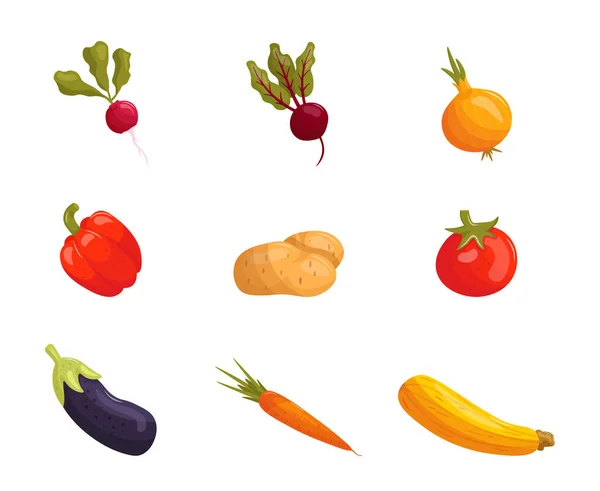 Sada kreslené zeleniny — Stockový vektor