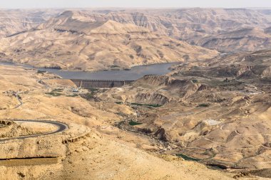 Lanet Mujib manzarası, Jordan.