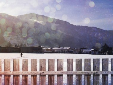 Alp köyünde açık kış günü