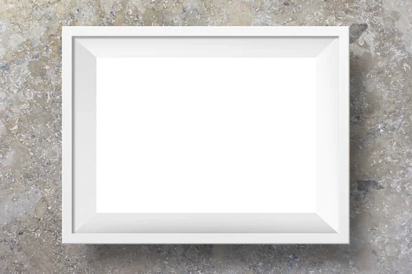 白墙背景上的白色相框 — 图库照片