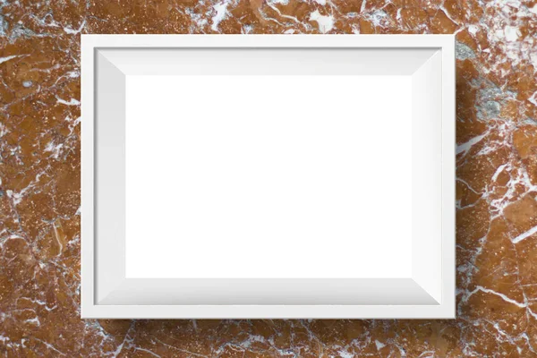 背景为石头的白色相框 — 图库照片