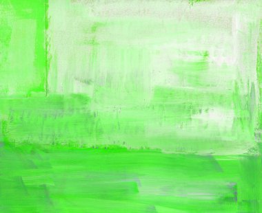 Kağıt üzerinde basit doku akrilik, beyaz ile yeşil renk, fırça.