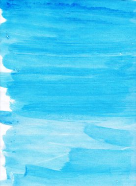 Kağıt üzerinde basit doku akrilik, beyaz ile mavi renk, fırça.