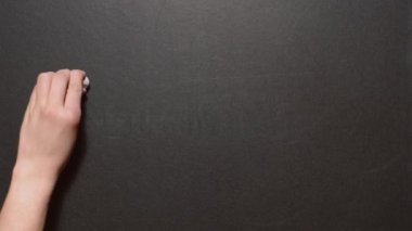 Teşekkür ederim. Bir kadın eli kara tahtaya tebeşirle 