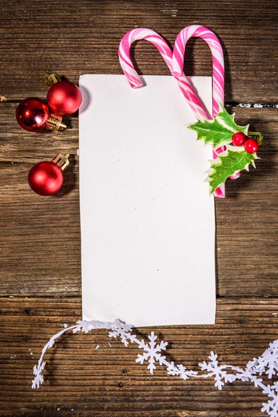 Tarjeta de felicitación de Navidad con adornos — Foto de Stock