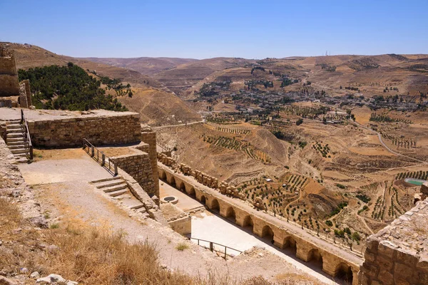 Widok z Al Karak Castle, Jordan — Zdjęcie stockowe