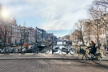 Amsterdam kanalları kışın