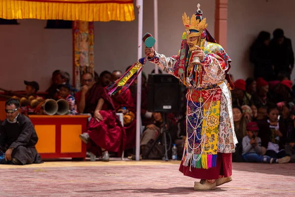 Tak Thok festival, monaco che esegue danze rituali — Foto Stock