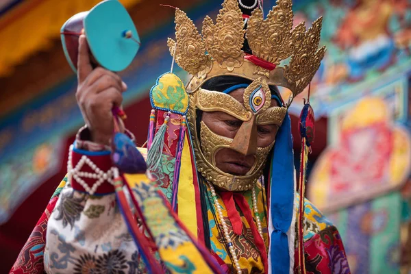 Tak Thok festival, monge realizando danças rituais — Fotografia de Stock