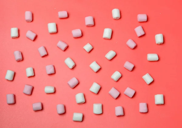 Marshmallows Pink Background — Stock Photo, Image