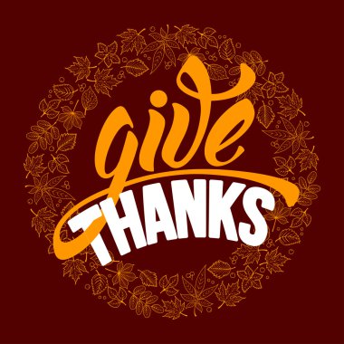 Şükran Günü tebrik kartı sonbahar yaprakları ile