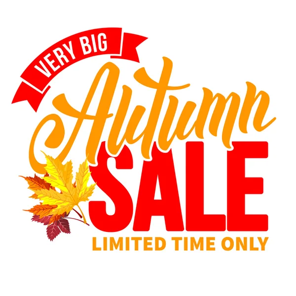 Seasonal autumn sale ad inscription — ストックベクタ