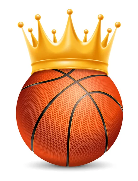 Pallone da basket in Golden Royal Crown — Vettoriale Stock