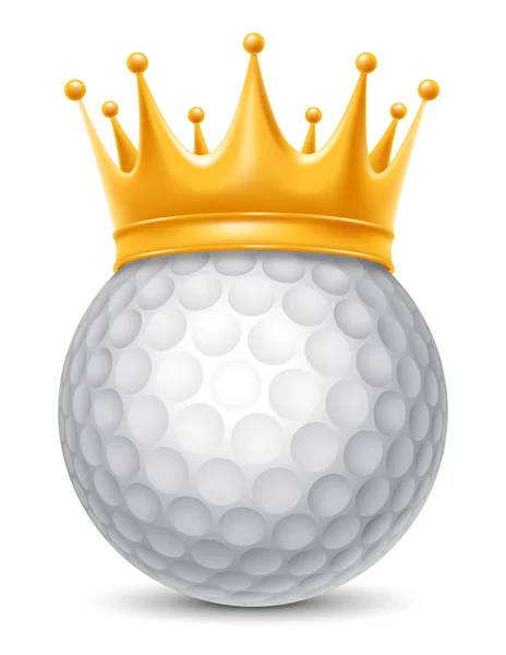 Golf Ball in Golden Royal Crown