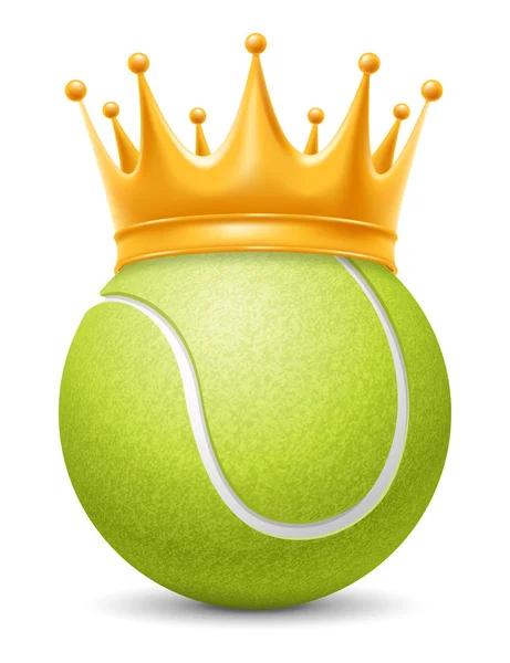 Tennisball in goldener Königskrone — Stockvektor