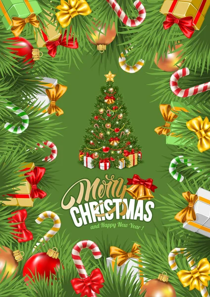 Festliche Weihnachtsgrußkarte — Stockvektor