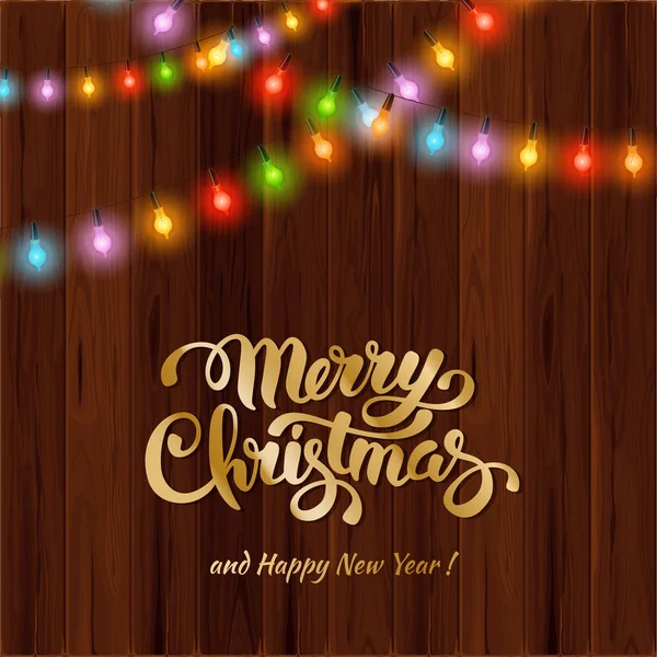 Noël fond en bois festif — Image vectorielle