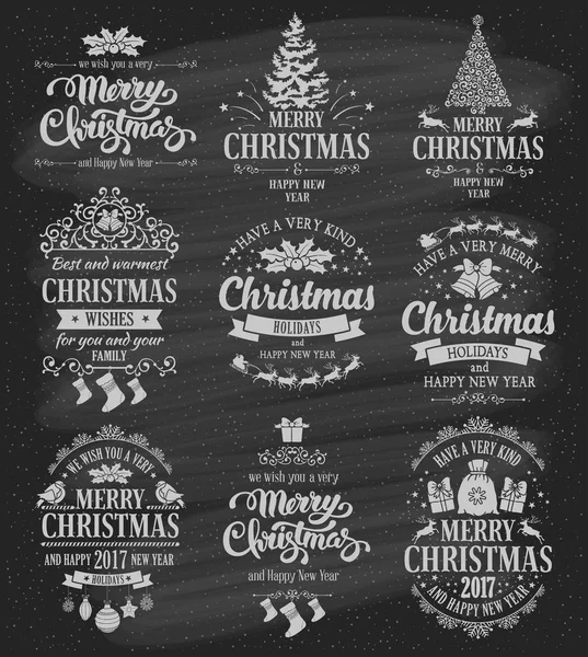 Christmas badges designs set — Stock Vector