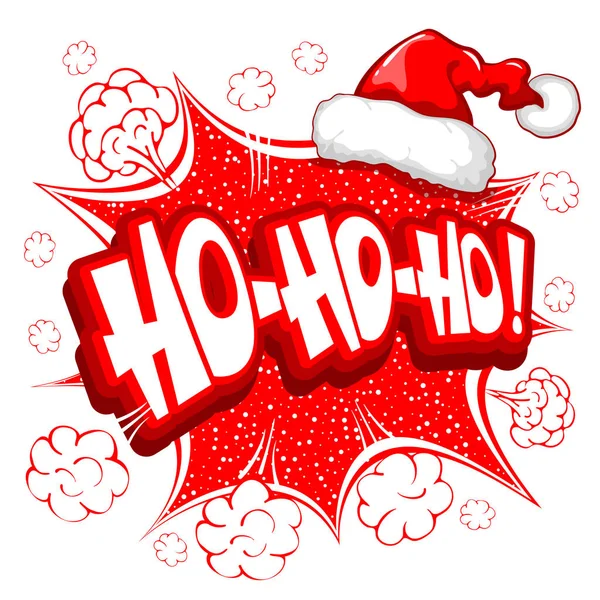 Ho ho ho y Santa Claus sombrero — Vector de stock