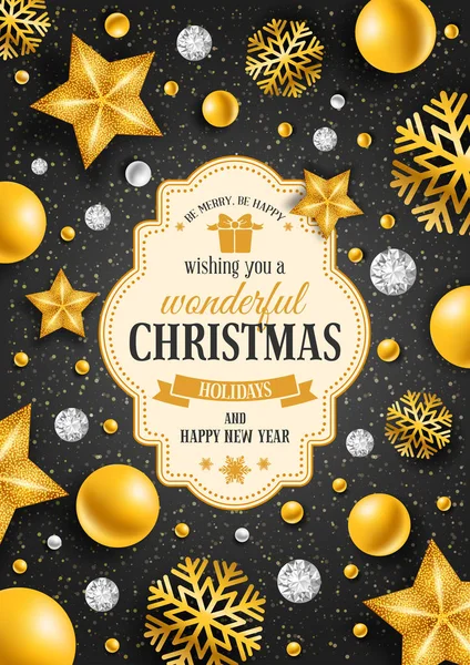 Natal cartão de felicitações de luxo —  Vetores de Stock