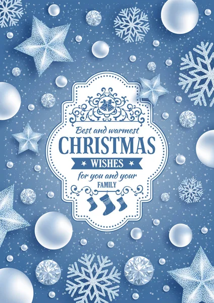 クリスマス高級グリーティング カード — ストックベクタ