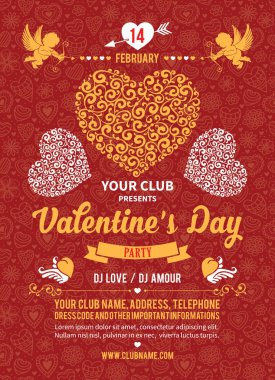 Sevgililer günü poster şablonu