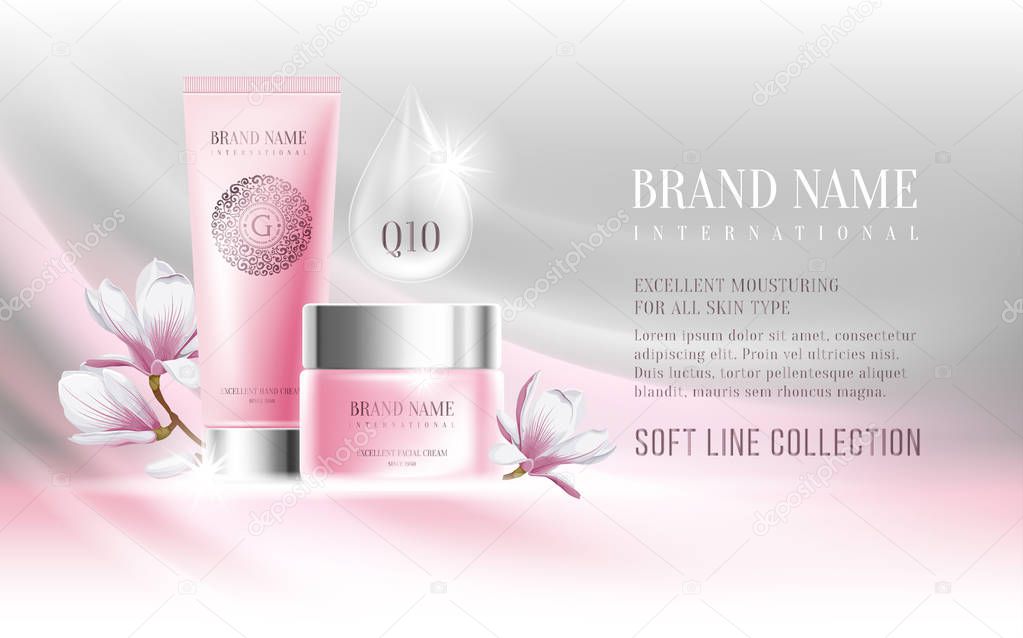 Cosmetics advertisement layout template