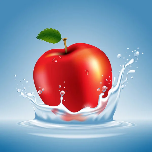 Appel in waterplons — Stockvector