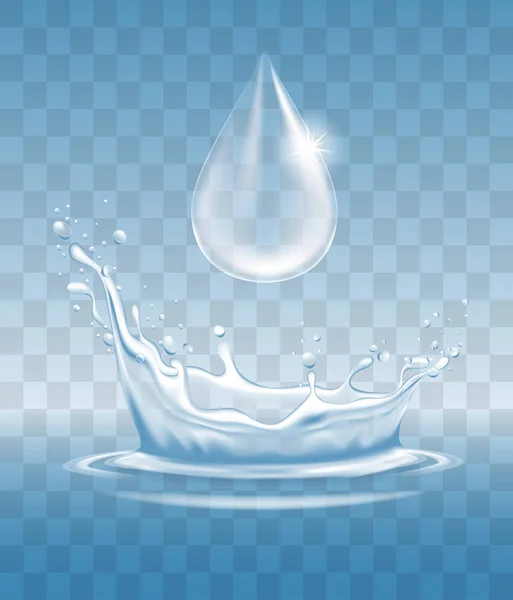 Salpicadura de agua con transparencia — Vector de stock