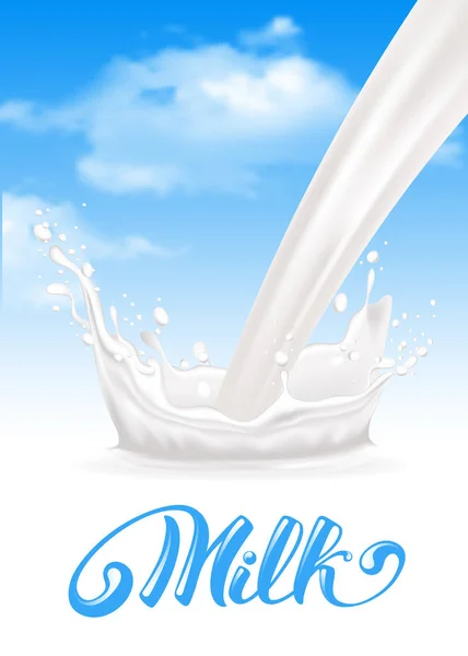 Mjölk splash som krona — Stock vektor