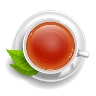 Çay bardağı çay yaprakları ile
