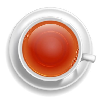 Beyaz çay bardağı izole