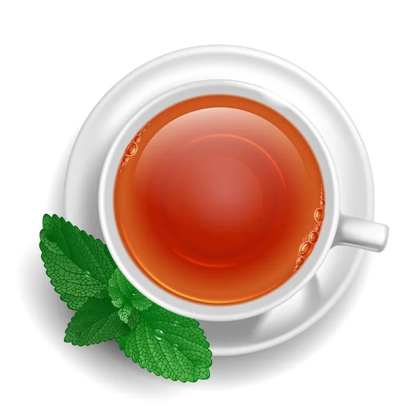 Tasse à thé à la menthe — Image vectorielle