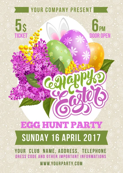 Easter Egg Hunt Flyer szablon — Wektor stockowy