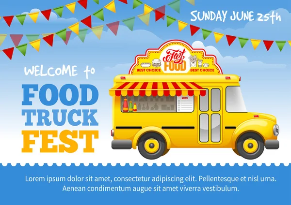 Plakat festiwalu ciężarówki żywności — Wektor stockowy
