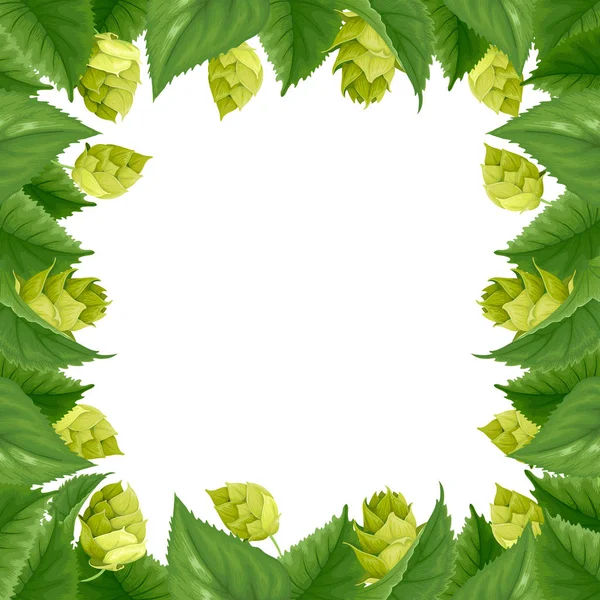 Hops frame isolated — Stock Vector