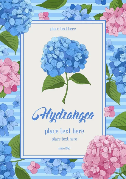 Tarjeta de felicitación Hydrangea — Vector de stock