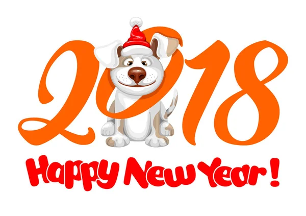 Lycklig hund, symbol för 2018 år — Stock vektor