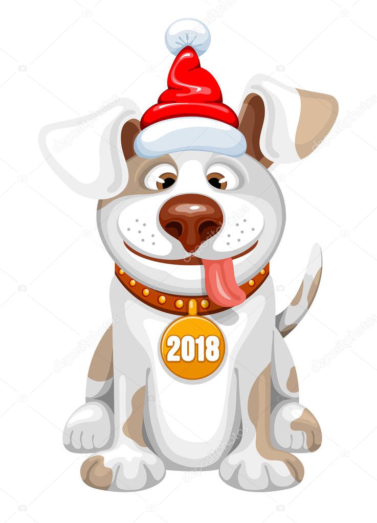 Happy new year dog — Stock Vector © Pazhyna #163230134