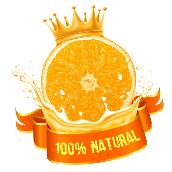 Zumo de naranja natural — Vector de stock