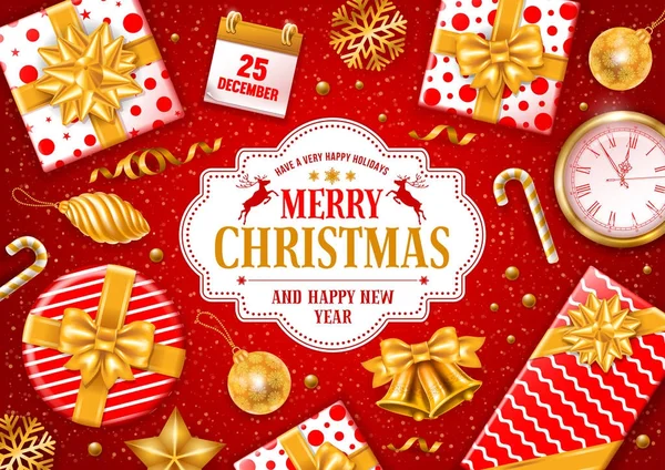 Festive Christmas Greeting Card — Stock Vector