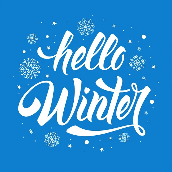 Hello Winter phrase — Stock Vector