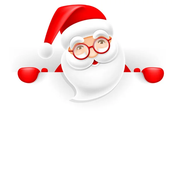 Papai Noel e folha em branco — Vetor de Stock