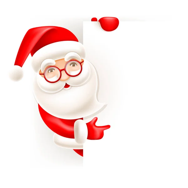 Santa Claus y hoja en blanco — Vector de stock