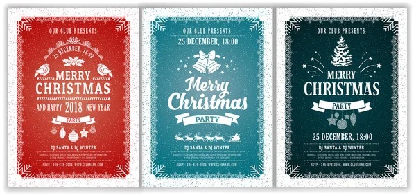 Christmas Party Layouts Set — Stock Vector