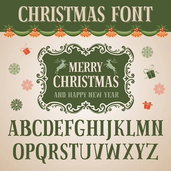 Festive Christmas font — Stock Vector